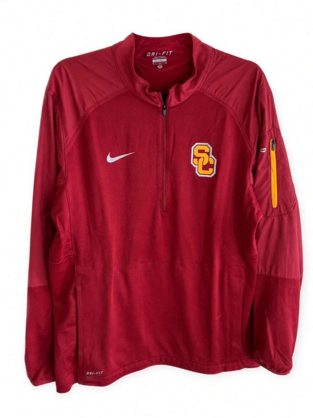 Nike USC Trojans Dri-FIT Quarter Zip Pullover Cardinal Red SC Patch M